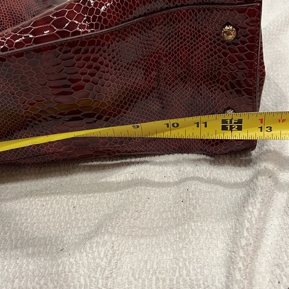 Stuart Weitzman small tote/large purse, red reptile see pics for measurements - Picture 7 of 9